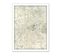 Artery8 Map 1935 Edinburgh City Scotland Plan Chart Artwork Framed Wall Art Print 18X24 Inch