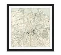 Artery8 Map 1935 Edinburgh City Scotland Plan Chart Square Wooden Framed Wall Art Print Picture 16X16 Inch