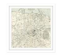 Artery8 Map 1935 Edinburgh City Scotland Plan Chart Square Wooden Framed Wall Art Print Picture 16X16 Inch