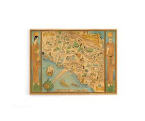 Artery8 Map Ames 1929 Historic California County Canvas Wall Art Print | Size: W12" x H16" Artery8 Multicolor W12" x H16"
