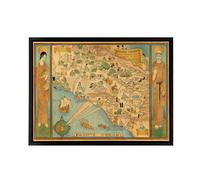 Artery8 Map Ames 1929 Historic California County Framed Canvas Wall Art Print | Size: W18" x H24" Artery8 Multicolor W18" x H24"