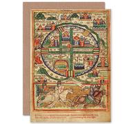 Wee Blue Coo CARD GREETING MAP ANTIQUE JERUSALEM PALESTINE CITY PLAN PRESENT GIFT