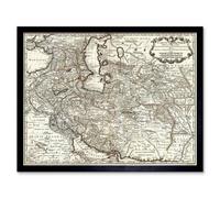 Artery8 Map Antique Middle East Iran Persia De L'isle 12X16" Framed Wall Art Print