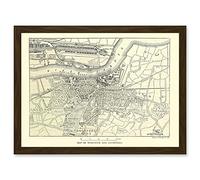 Artery8 Map Antique Woolwich Plumstead London River Thames Artwork Framed A3 Wall Art Print