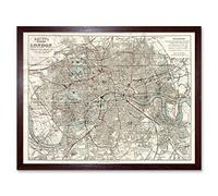 Artery8 Map Bacon 1883 London City England Plan Chart Art Print Framed Poster Wall Decor 12x16 inch
