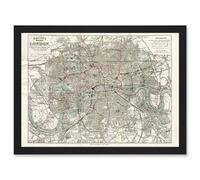 Artery8 Map Bacon 1883 Modern London City England Plan Chart Wall Art Print - A4 Size