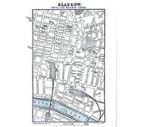 Artery8 Map Bartholemew 1888 Glasgow City Railway Hotels Art Print Canvas Premium Wall Decor Poster Mural