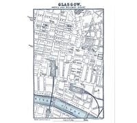 Artery8 Map Bartholemew 1888 Glasgow City Railway Hotels Large Wall Art Poster Print Thick Paper 18X24 Inch