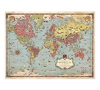 Artery8 Map Chase 1931 Mercator World Pictorial Chart Unframed Wall Art Print Poster Home Decor Premium