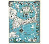 Artery8 Map Chase 1949 Cape Cod Nantucket Massachusetts Pictorial Unframed Wall Art Print Poster Home Decor Premium