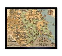 Artery8 Map Clark 1949 Yorkshire England British Railways Art Print Framed Poster Wall Decor 12x16 inch