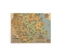 Artery8 Map Clark 1949 Yorkshire Rail England Canvas Wall Art Print 18X24: Vintage railway map print, nostalgic decor for collectors or transport enthusiasts