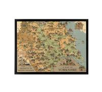 Artery8 Map Clark 1949 Yorkshire Rail England Framed Canvas Wall Art Print | Size: W24" x H32" Artery8 Multicolor W24" x H32"