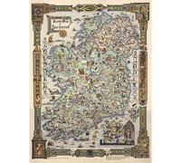 Artery8 Map Colortext 1936 Story Ireland Historic Pictorial Large Wall Art Poster Print Thick Paper 18X24 Inch
