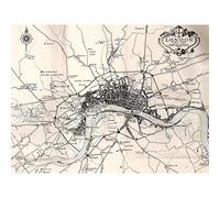 Artery8 Map Crown 1930 London City England 1660 Plan Chart Premium Wall Art Canvas Print 18X24 Inch