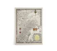 Artery8 Map Curtis 1930 Creole City New Orleans Canvas Wall Art Print in Beige | Size: W18" x H24" Artery8 Beige W18" x H24"