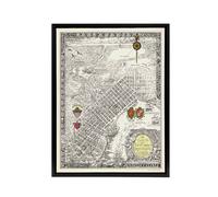 Artery8 Map Curtis 1930 Creole City New Orleans Framed Canvas Wall Art Print in Beige | Size: W18" x H24" Artery8 Beige W18" x H24"