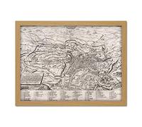 Artery8 Map Doslo 1561 Topographical 16th Century Rome City Plan Artwork Framed Wall Art Print 18X24 Inch
