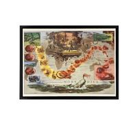 Artery8 Map Everett 1956 Melville Moby Dick Framed Canvas Wall Art Print | Size: W12" x H16" Artery8 Multicolor W12" x H16"