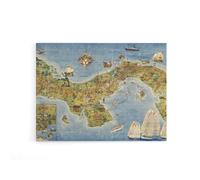 Artery8 Map Herman 1941 Panama Canal Canvas Wall Art Print | Size: W24" x H32" Artery8 Multicolor W24" x H32"
