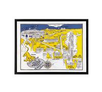Artery8 Map Hungerford 1935 Pittsburgh University Framed Canvas Wall Art Print | Size: W12" x H16" Artery8 Multicolor W12" x H16"
