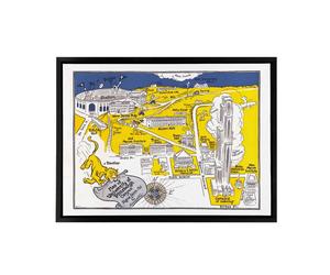 Artery8 Map Hungerford 1935 Pittsburgh University Framed Canvas Wall Art Print | Size: W24" x H32" Artery8 Multicolor W24" x H32"