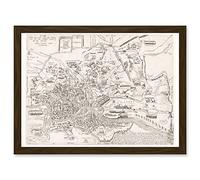 Artery8 Map Ligorio 16th Century Ancient Rome Roman City Plan Artwork Framed A3 Wall Art Print