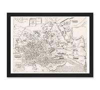 Artery8 Map Ligorio 16th Century Ancient Rome Roman City Plan Artwork Framed A3 Wall Art Print