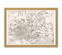 Artery8 Map Ligorio 16th Century Ancient Rome Roman City Plan Artwork Framed Wall Art Print A4