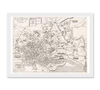Artery8 Map Ligorio 16th Century Ancient Rome Roman City Plan Artwork Framed Wall Art Print A4 in White Artery8 White
