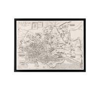 Artery8 Map Ligorio Ancient Rome Plan Framed Canvas Wall Art Print in Beige | Size: W24" x H32" Artery8 Beige W24" x H32"