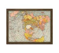 Artery8 Map Matthews-Northrup 1943 World Polar Azimuthal Projection Artwork Framed Wall Art Print 18X24 Inch