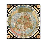 Artery8 Map Monte 1587 Composite World Pictorial Chart Large Wall Art Poster Print Thick Paper 24X24 Inch