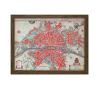 Artery8 Map Of Paris City Roads River Old France Artwork Framed Wall Art Print 18X24 Inch