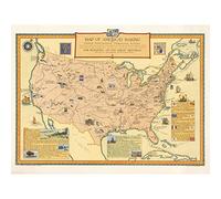 Artery8 Map Paine 1926 Americas Making Pictorial Premium Wall Art Canvas Print 18X24 Inch