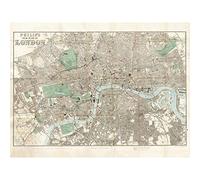 Artery8 Map Philip 1881 London City England Plan Chart Large Wall Art Poster Print Thick Paper 18X24 Inch