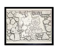 Artery8 Map Piranesi 1756 Roman Antiquities Rome City Fragment Plan Art Print Framed Poster Wall Decor 12x16 inch