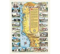 Artery8 Map Putnam 1949 California Missions History Unframed Wall Art Print Poster Home Decor Premium