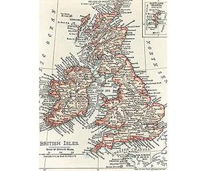 Artery8 Map Rand McNally 1900 British Isles Ireland UK Chart Unframed Wall Art Print Poster Home Decor Premium