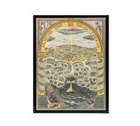 Artery8 Map Salvation Army 1910 Work For All Black Framed Canvas Wall Art 12X16: Inspirational vintage poster promoting goodwill, meaningful art gift celebrating service and compassion.