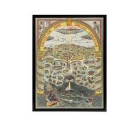 Artery8 Map Salvation Army 1910 Work For All Framed Canvas Wall Art Print | Size: W18" x H24" Artery8 Multicolor W18" x H24"