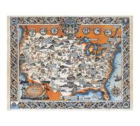 Artery8 Map Shurtleff 1927 Girl Scouts America Pictorial Large Wall Art Poster Print Thick Paper 18X24 Inch