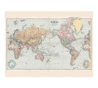 Artery8 Map Stanford 1901 World Mercator Projection Chart Unframed Wall Art Print Poster Home Decor Premium
