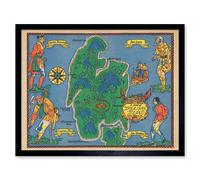 Artery8 Map Stuart 1960 Stevenson's Treasure Island 12x16" Framed Art Print | Size: W12" x H16" Artery8 Multicolor W12" x H16"