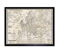 Artery8 Map Turner 1944 War Europe Dated Events 12x16" Framed Wall Art in Beige | Size: W12" x H16" Artery8 Beige W12" x H16"