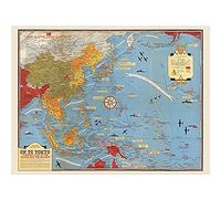 Artery8 Map Turner 1944 War WWII On To Tokyo Pacific Unframed Wall Art Print Poster Home Decor Premium