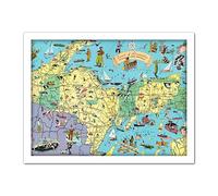 Artery8 Map UPDB 1935 Land Hiawatha Michigan Pictorial Artwork Framed Wall Art Print 18X24 Inch