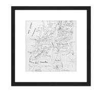 Artery8 Map Van Steenburgh 1794 New York Harbour Chart Plan 8X8 Inch Square Wooden Framed Wall Art Print Picture with Mount in Black Artery8 Black