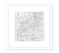 Artery8 Map Van Steenburgh 1794 New York Harbour Chart Plan 8X8 Inch Square Wooden Framed Wall Art Print Picture with Mount in White Artery8 White