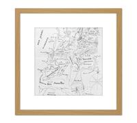 Artery8 Map Van Steenburgh 1794 New York Harbour Chart Plan 8X8 Inch Square Wooden Framed Wall Art Print Picture with Mount in Light Oak Artery8 Light Oak